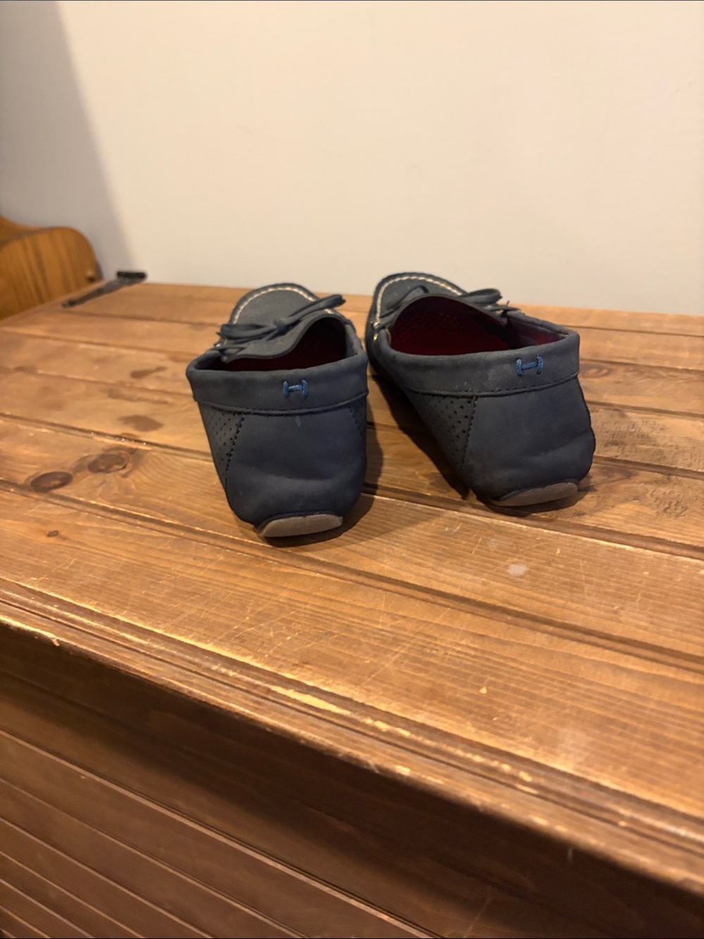Tommy Hilfiger Navy Perforated Driving Loafers - Picture 4 of 4